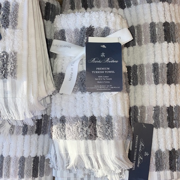 BROOKS BROTHERS Bath Towel Set! NWT ✨ gorgeous quality premium Turkish towels! - Picture 9 of 13